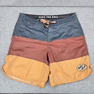 Howler Bros Board Shorts Mens 34 Colorblock Waveform Swim Trunks Surf Beach